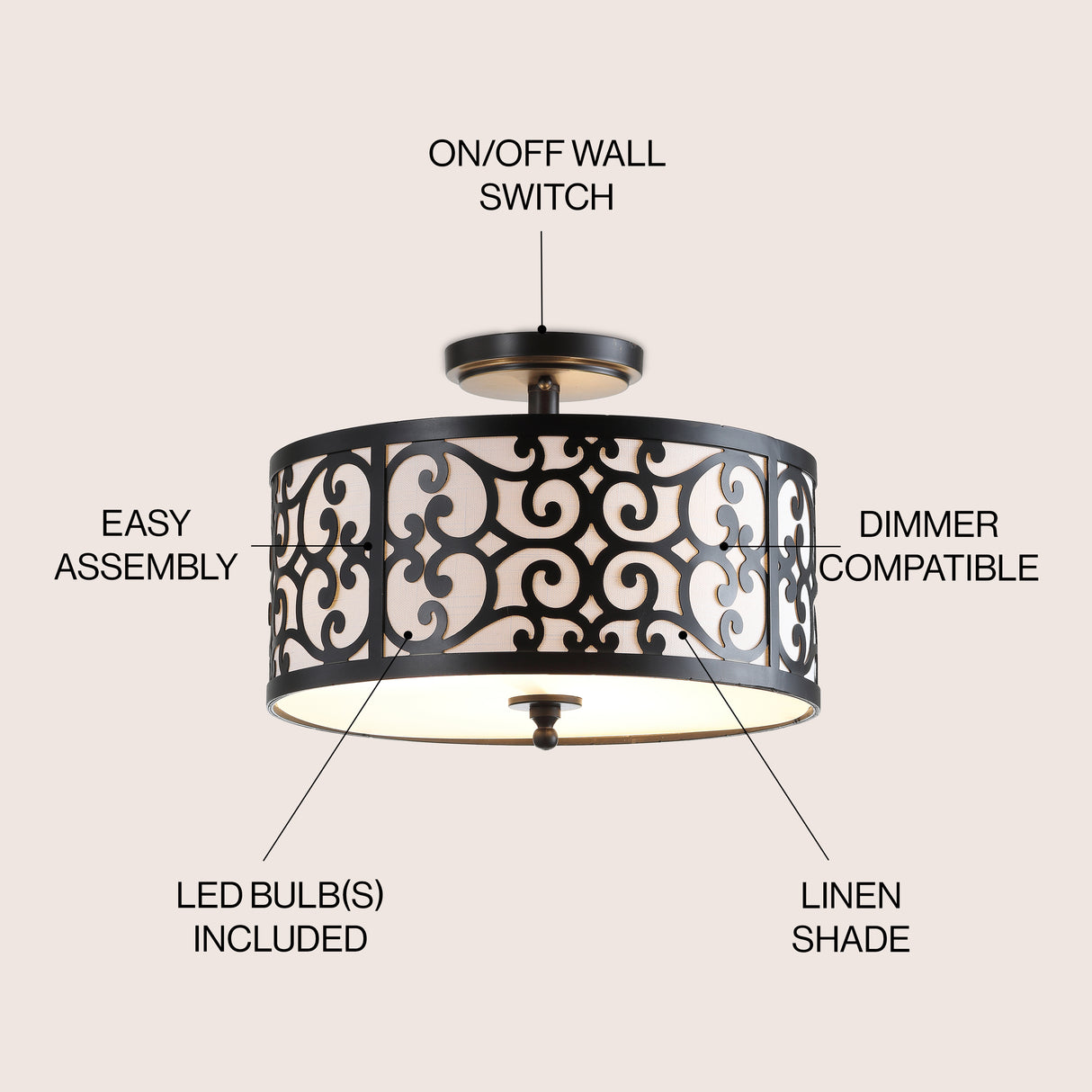 Katherine Metal LED Semi-Flush Mount