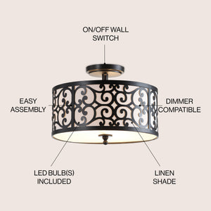 Katherine Metal LED Semi-Flush Mount