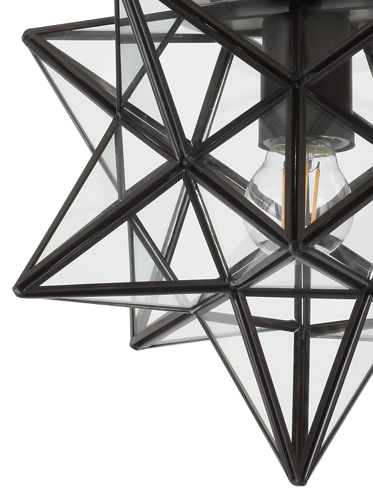 Stella Moravian Star Metal/Clear Glass LED Flush Mount
