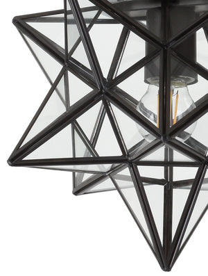 Stella Moravian Star Metal/Clear Glass LED Flush Mount