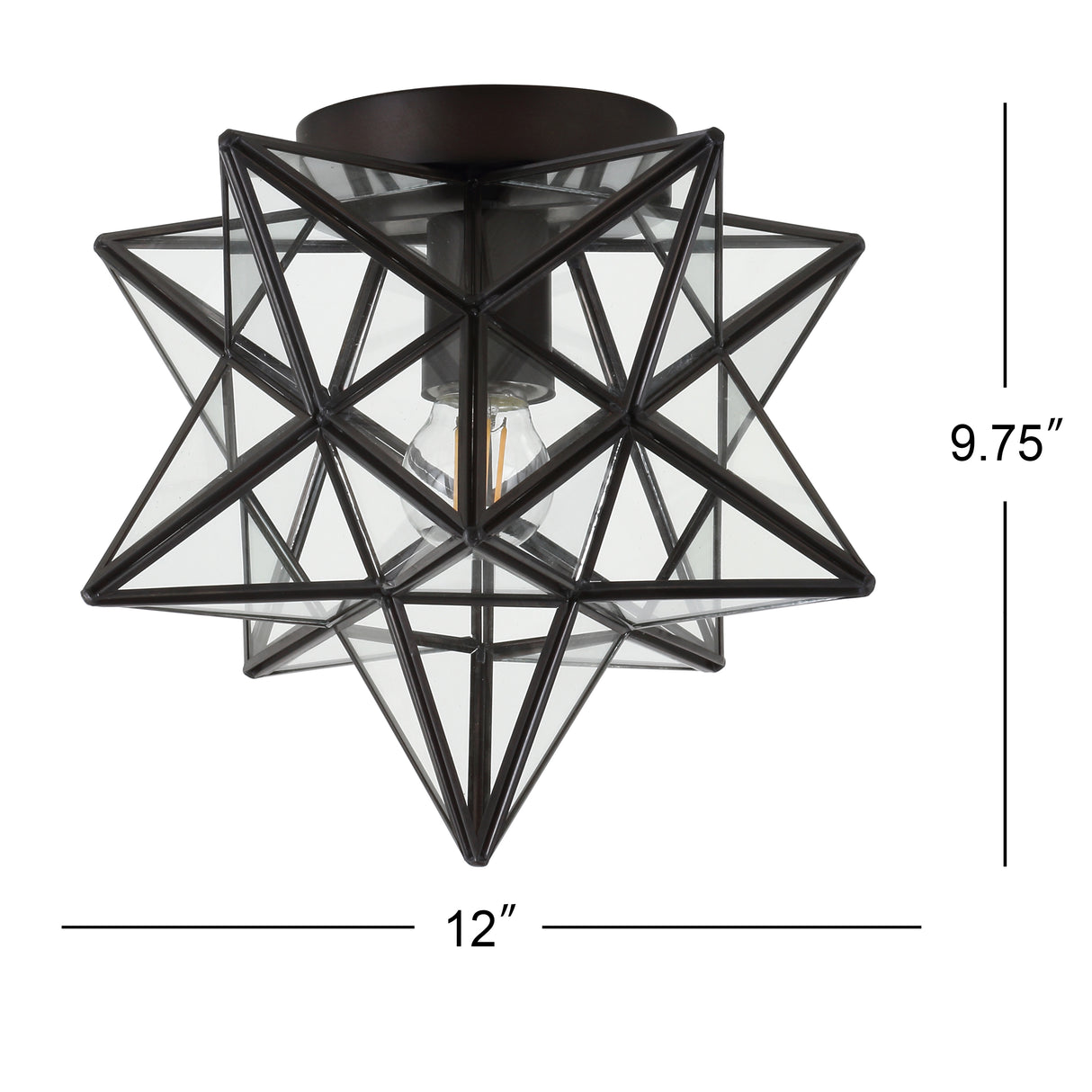 Stella Moravian Star Metal/Clear Glass LED Flush Mount