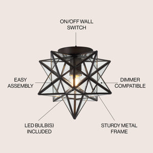 Stella Moravian Star Metal/Clear Glass LED Flush Mount