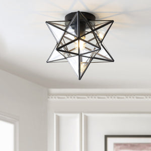 Stella Moravian Star Metal/Clear Glass LED Flush Mount