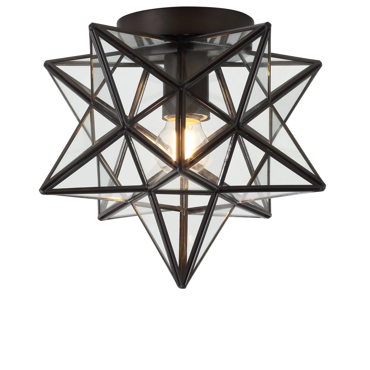 Stella Moravian Star Metal/Clear Glass LED Flush Mount
