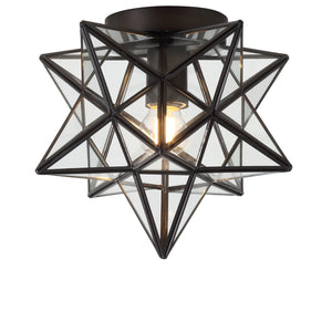 Stella Moravian Star Metal/Clear Glass LED Flush Mount