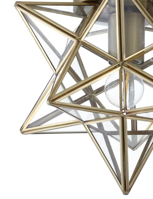 Stella Moravian Star Metal/Clear Glass LED Flush Mount
