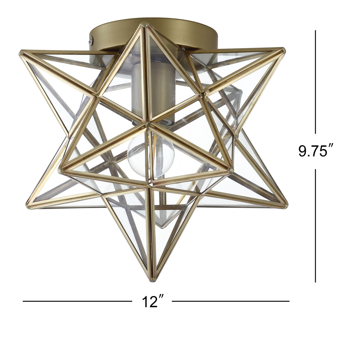 Stella Moravian Star Metal/Clear Glass LED Flush Mount