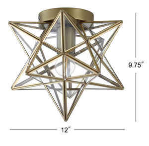Stella Moravian Star Metal/Clear Glass LED Flush Mount
