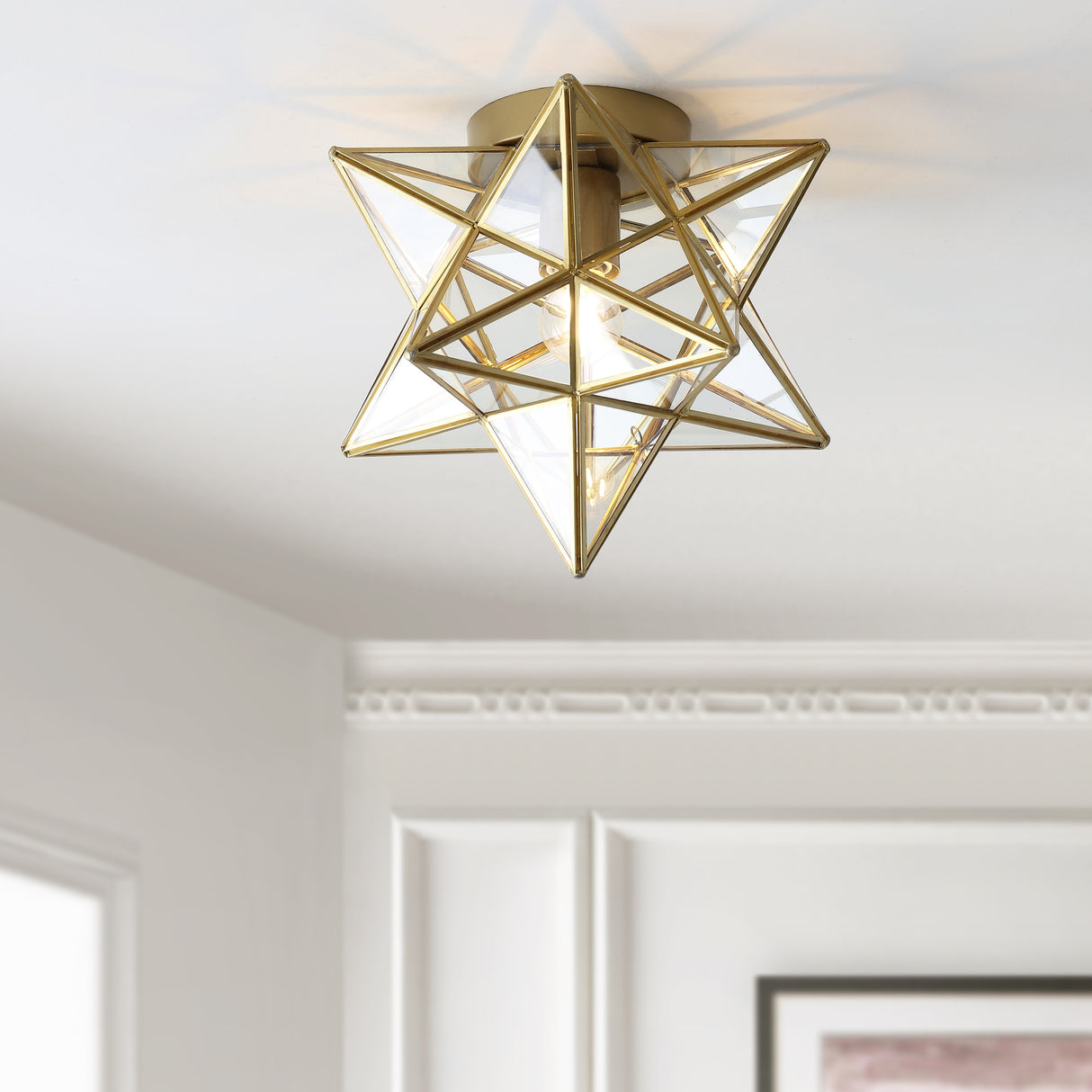 Stella Moravian Star Metal/Clear Glass LED Flush Mount