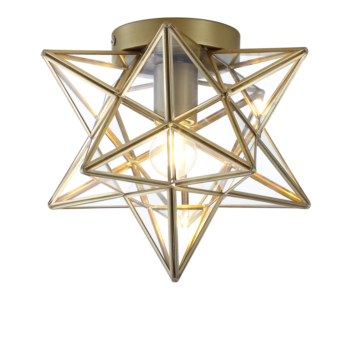 Stella-Moravian-Star-Metal/Clear-Glass-LED-Flush-Mount-Flush-Mounts