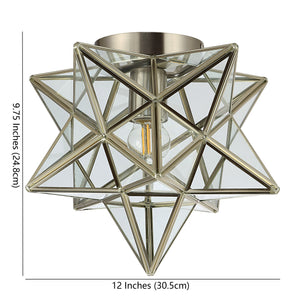Stella Moravian Star Metal/Glass LED Flush Mount