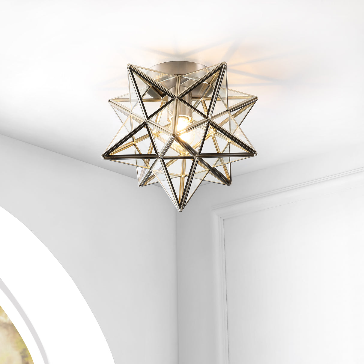 Stella Moravian Star Metal/Glass LED Flush Mount