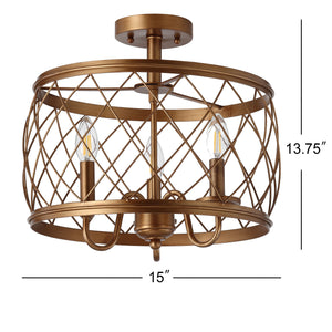 Eleanor 3-Light Metal LED Semi Flush Mount Ceiling Light