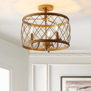 Eleanor 3-Light Metal LED Semi Flush Mount Ceiling Light