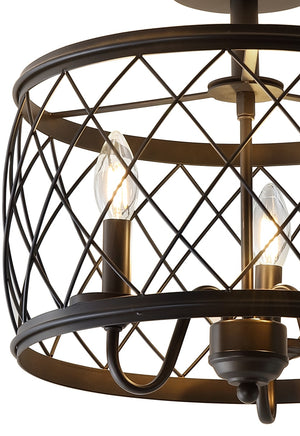Eleanor 3-Light Metal LED Semi Flush Mount Ceiling Light