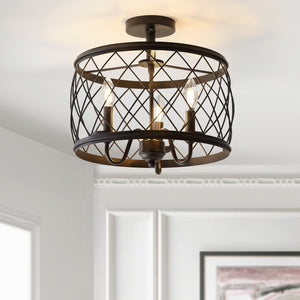 Eleanor 3-Light Metal LED Semi Flush Mount Ceiling Light