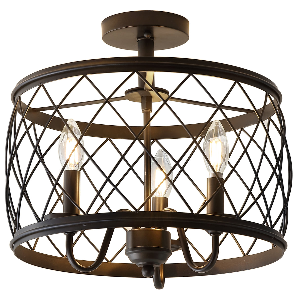 Eleanor 3-Light Metal LED Semi Flush Mount Ceiling Light
