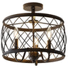 Eleanor 3-Light Metal LED Semi Flush Mount Ceiling Light