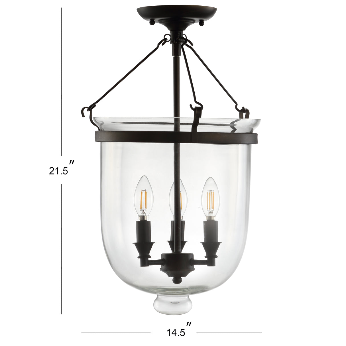 Charlotte Metal/Glass LED Semi-Flush Mount
