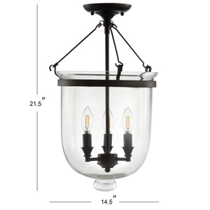 Charlotte Metal/Glass LED Semi-Flush Mount