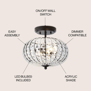 Catalina Metal /Acrylic LED Semi-Flush Mount