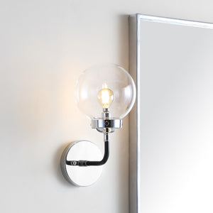 Caleb 1-Light Contemporary Transitional Iron/Glass LED Vanity Light