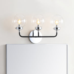 Caleb 3-Light Contemporary Transitional Iron/Glass LED Vanity Light