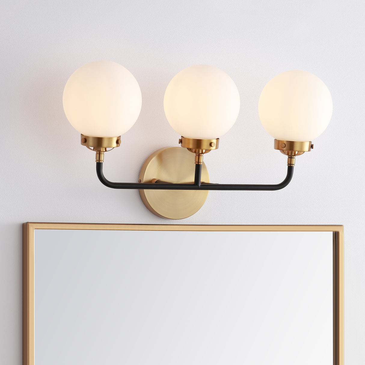 Caleb 3-Light Contemporary Transitional Iron/Glass LED Vanity Light