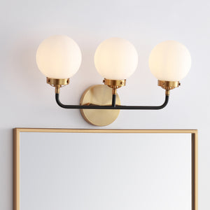 Caleb 3-Light Contemporary Transitional Iron/Glass LED Vanity Light