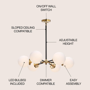 Caleb Brass Cluster Pendant Brass Gold/Black