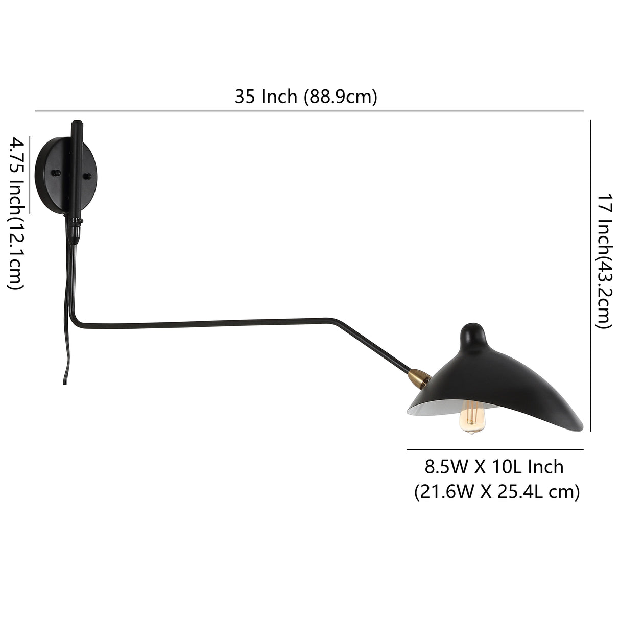 Frank Iron Retro Swing LED Wall Sconce