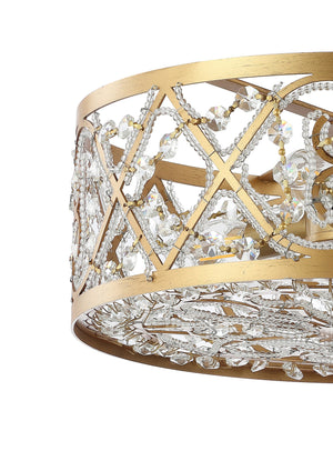 Leila Iron/Crystal Modern Glam LED Flush Mount