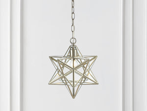 Stella Moravian Star Metal/Clear Glass LED Pendant