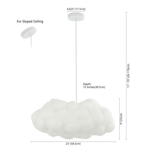 Zephyr 2-Light Modern Contemporary Silk LED Cloud Pendant