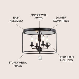 Alma Metal LED Flush Mount
