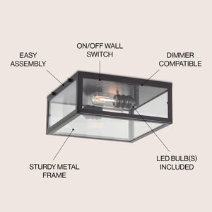 Grayson Metal/Glass LED Flush Mount