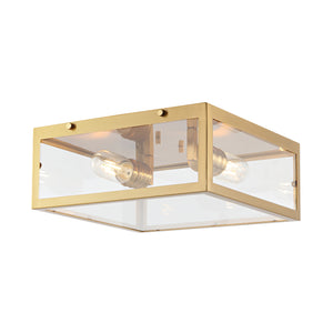 Grayson-2-Light-Bohemian-Farmhouse-Iron/Glass-LED-Flush-Mount-Flush-Mounts
