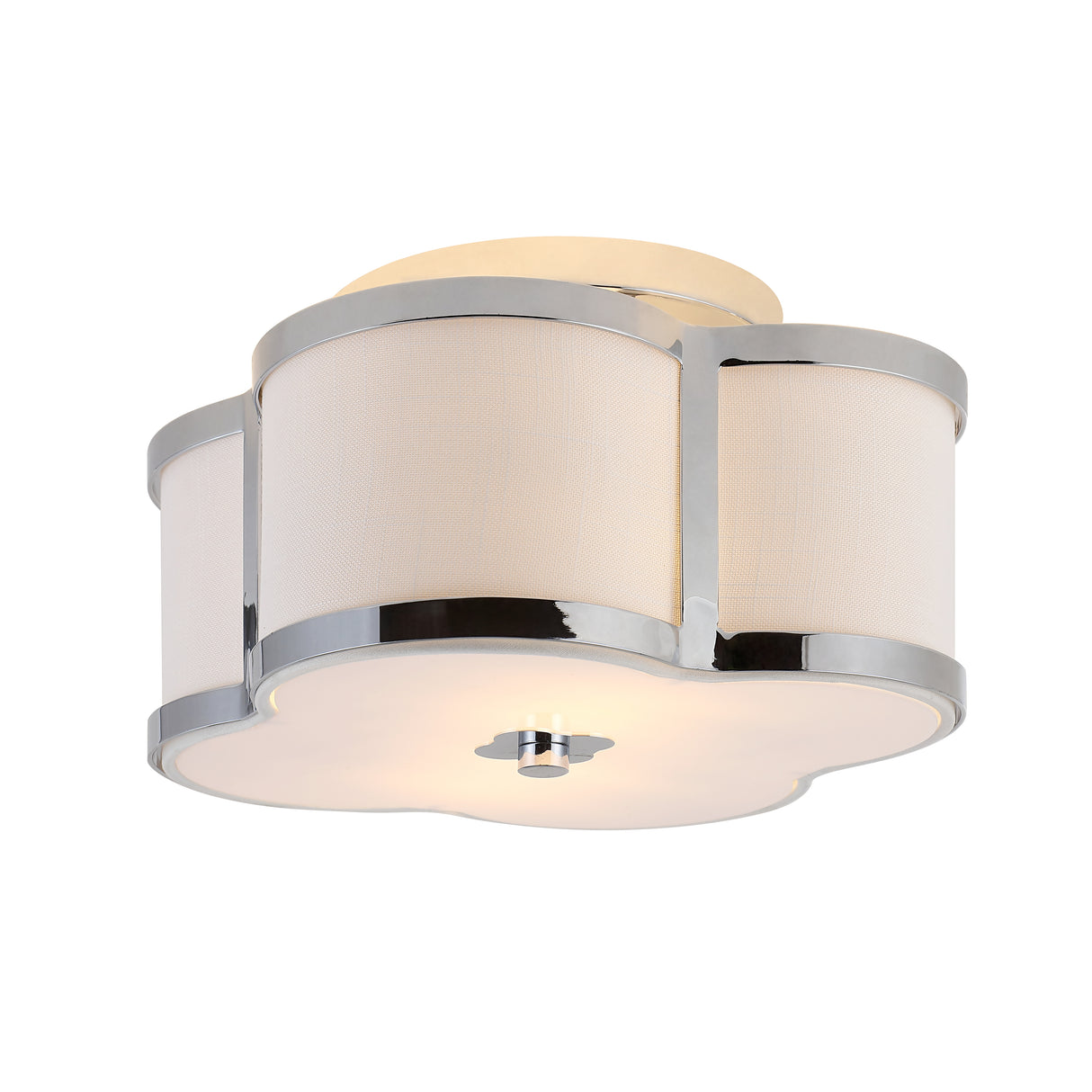 Quatrefoil Scalloped Shade Metal Classic Glam LED Flush Mount