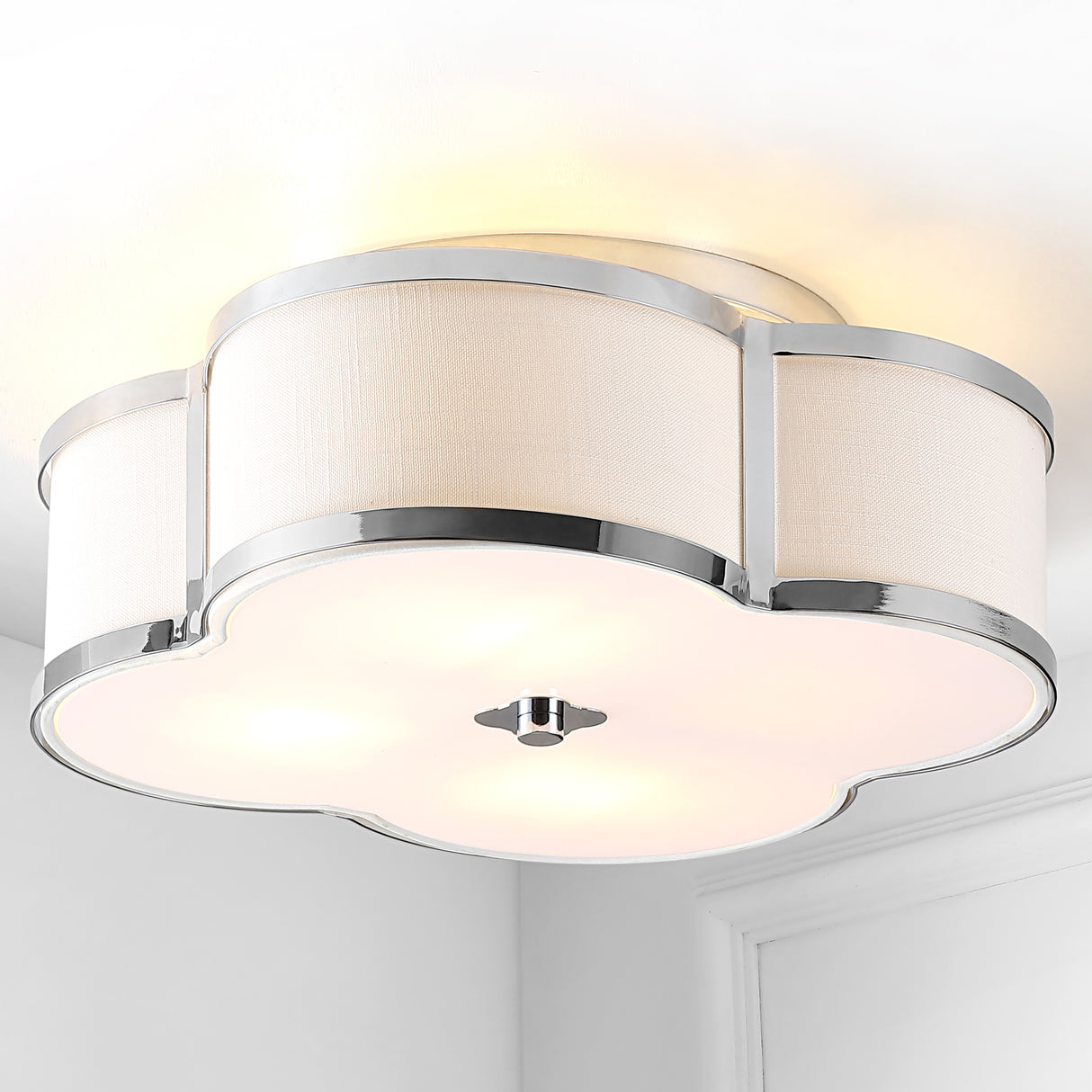 Quatrefoil Scalloped Shade Metal Classic Glam LED Flush Mount