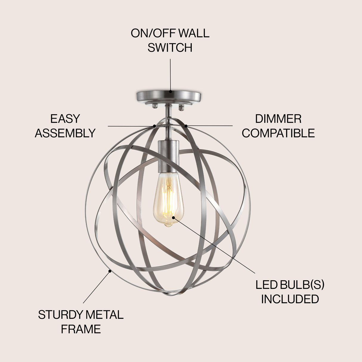Alma Metal LED Flush Mount