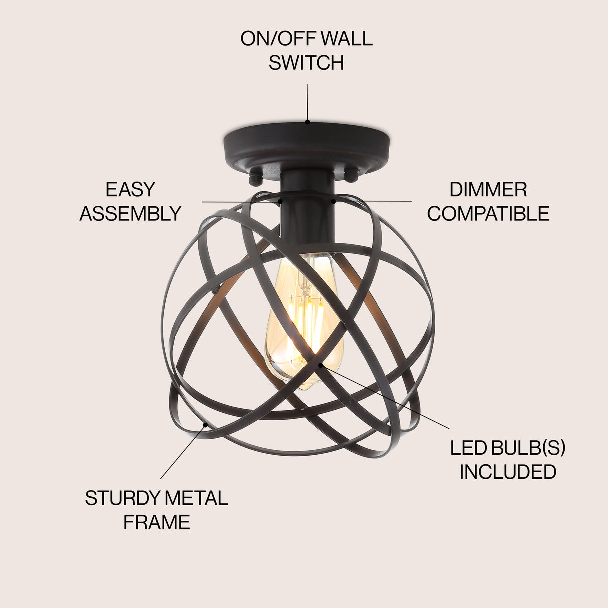 Alba Orb Metal LED Flush Mount