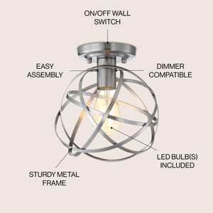 Alba Metal Orb LED Flush Mount