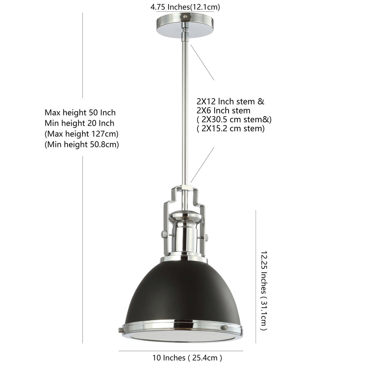 Homer 1-Light Modern Industrial Iron LED Dome Pendant