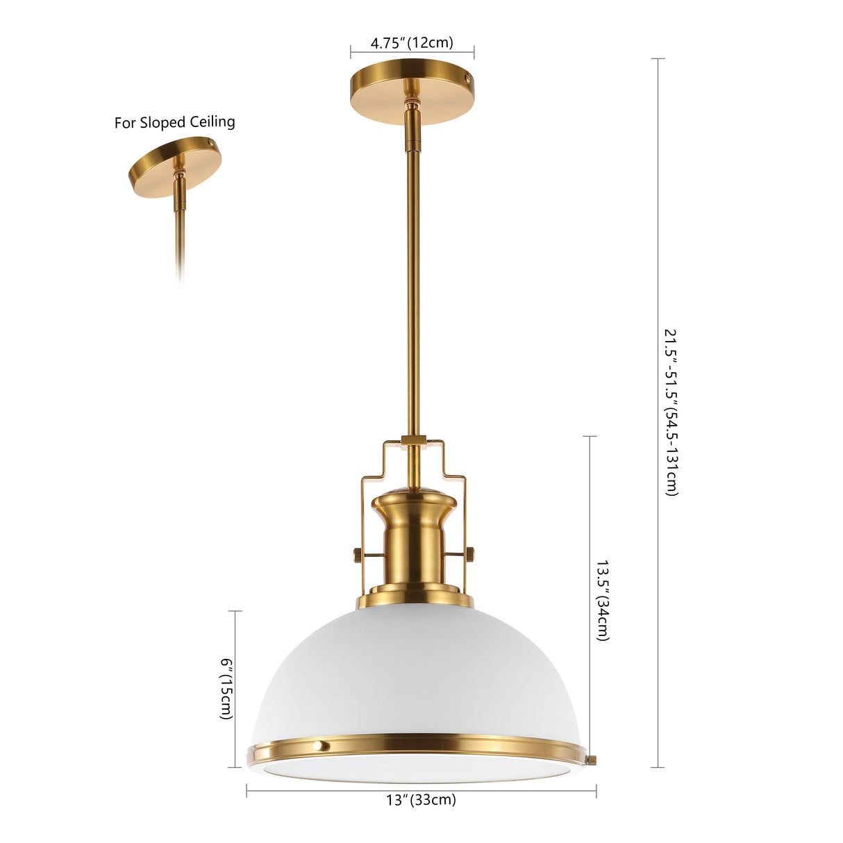 Homer 1-Light Modern Industrial Iron LED Dome Pendant