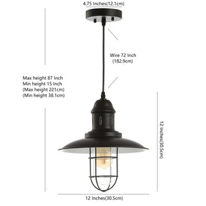 Deere Adjustable Iron/Glass Cage Light LED Pendant