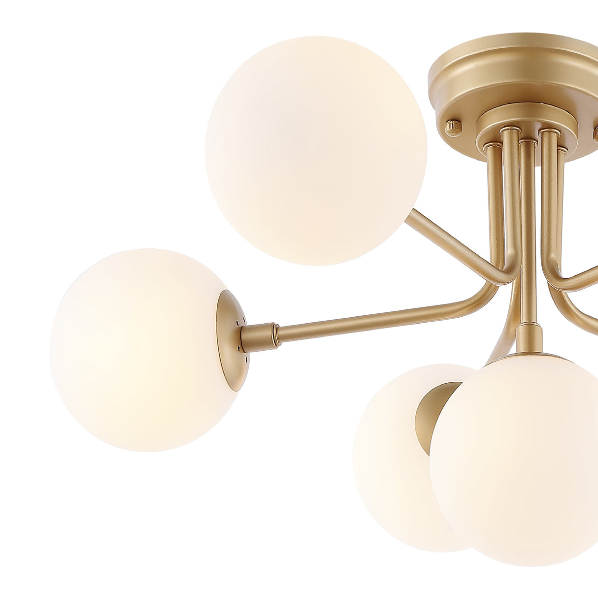 Olivier 6-Light Globe Modern Industrial Iron Bistro LED Semi Flush Mount