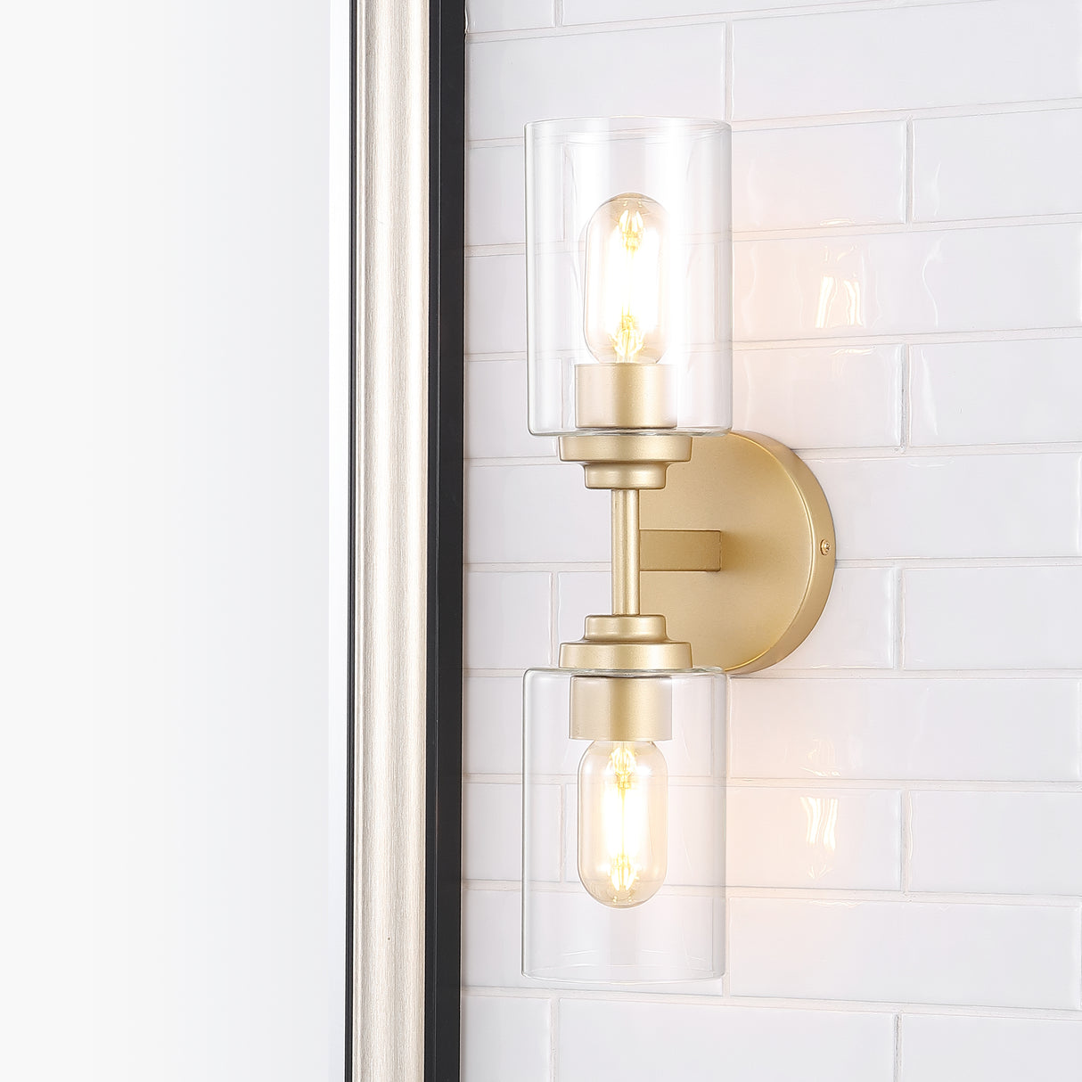 Giles 2-Light Farmhouse Industrial Iron Cylinder LED Sconce