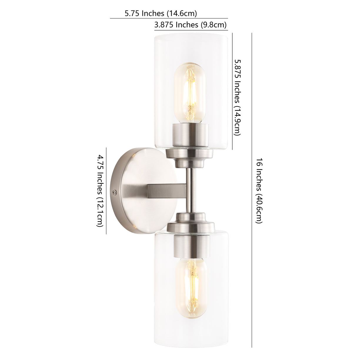 Giles 2-Light Farmhouse Industrial Iron Cylinder LED Sconce