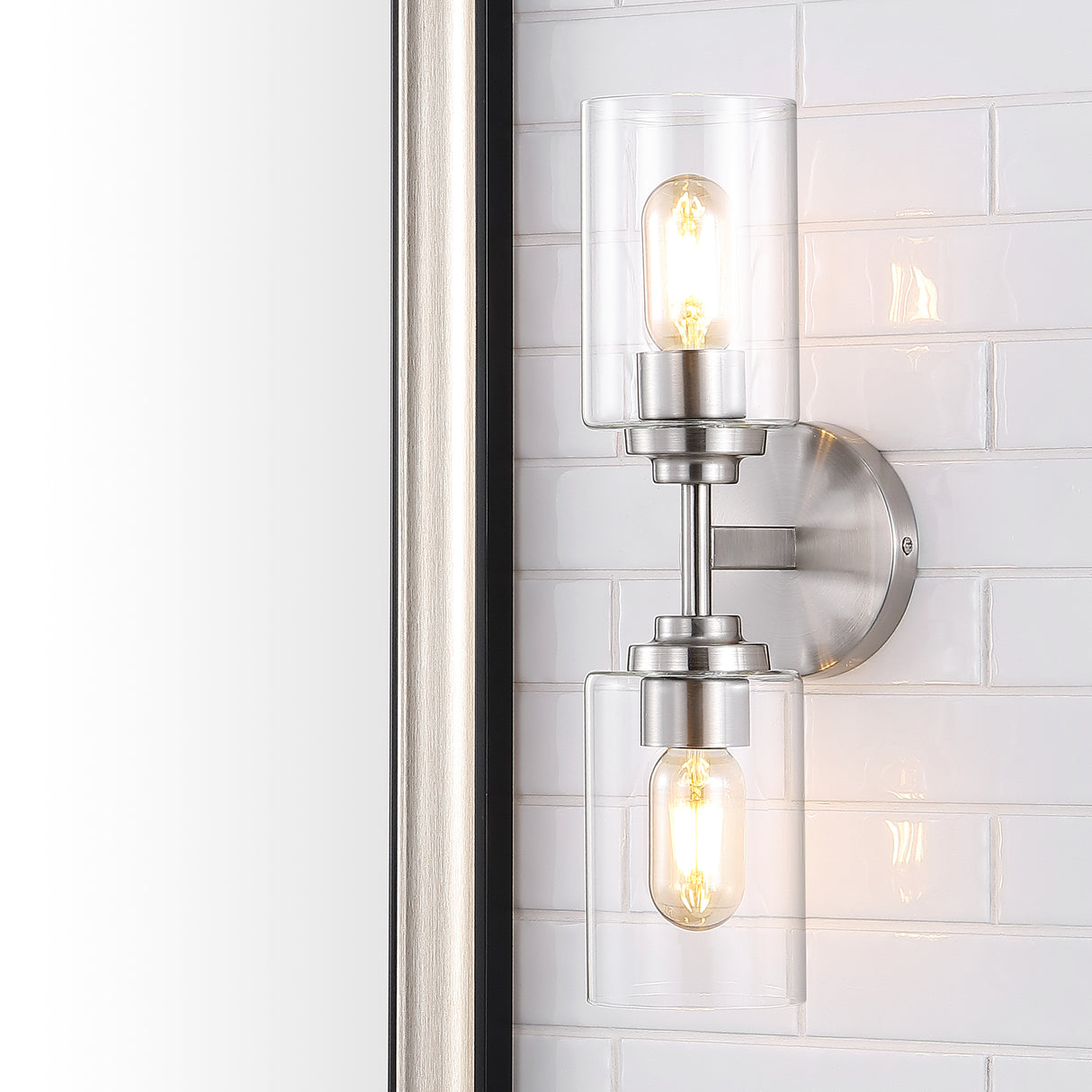 Giles 2-Light Farmhouse Industrial Iron Cylinder LED Sconce