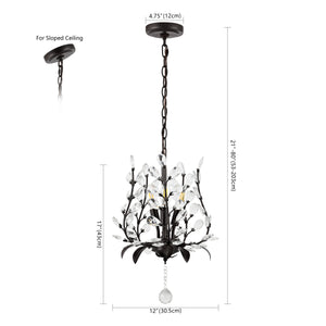Adoria 3-Light Contemporary Bohemian Iron/Acrylic LED Pendant